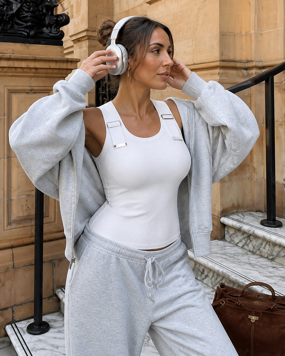 CHICMELIVE Women's Buckle Decor Ribbed Tank Tops Cami Shirts