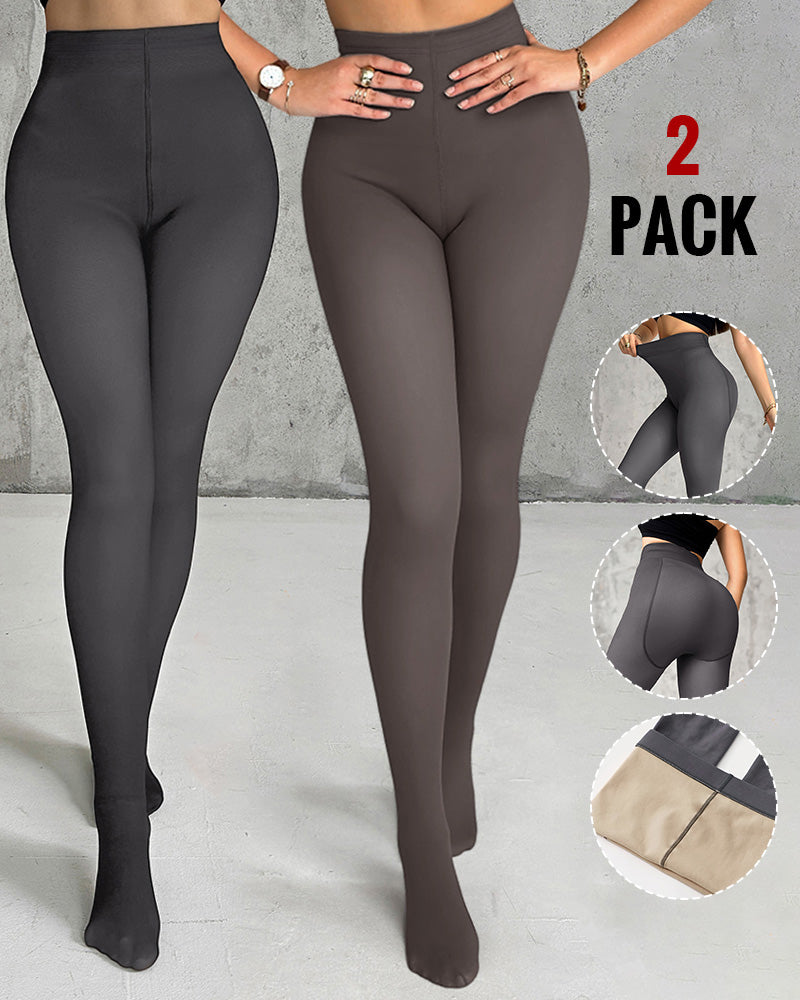 ChicMe ShapeLift 2 Piece No Fleece Lined Magic Tummy Control Leggings High Waisted Tight Pants 3 Shades (Size Regular/Large)