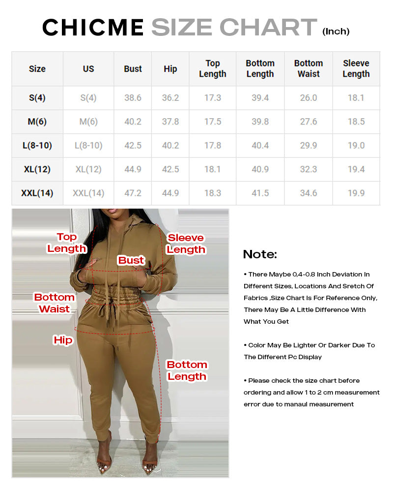 2 Pieces Outfit Drop Shoulder Kangaroo Pocket Stretchy Hem Crop Drawstring Hoodie Sweatshirt and Drawstring Elastic Waist Jogger Sweatpants Casual Tracksuit