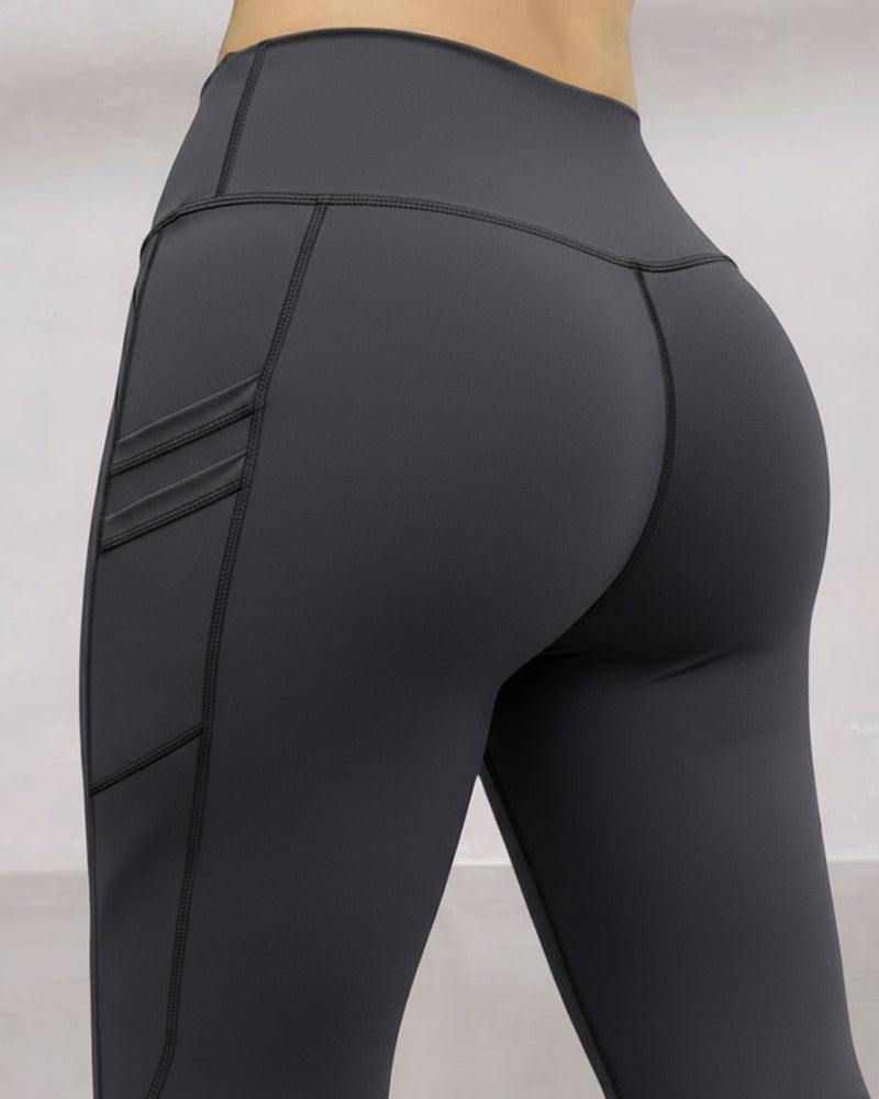 Winter Warm High Waisted Workout Athletic Leggings Tummy Control Butt Lifting Ultra Soft Thermal Lined Yoga Pants Women's Sportswear with Stacked Slit Pockets On Side