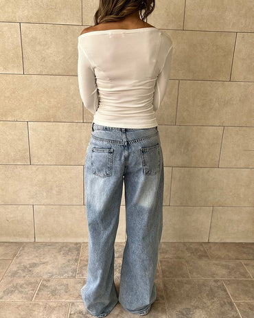 Skew Neck Long Sleeve Ruched Tee Casual Slim Fit Top with Thumb Hole Cuffs