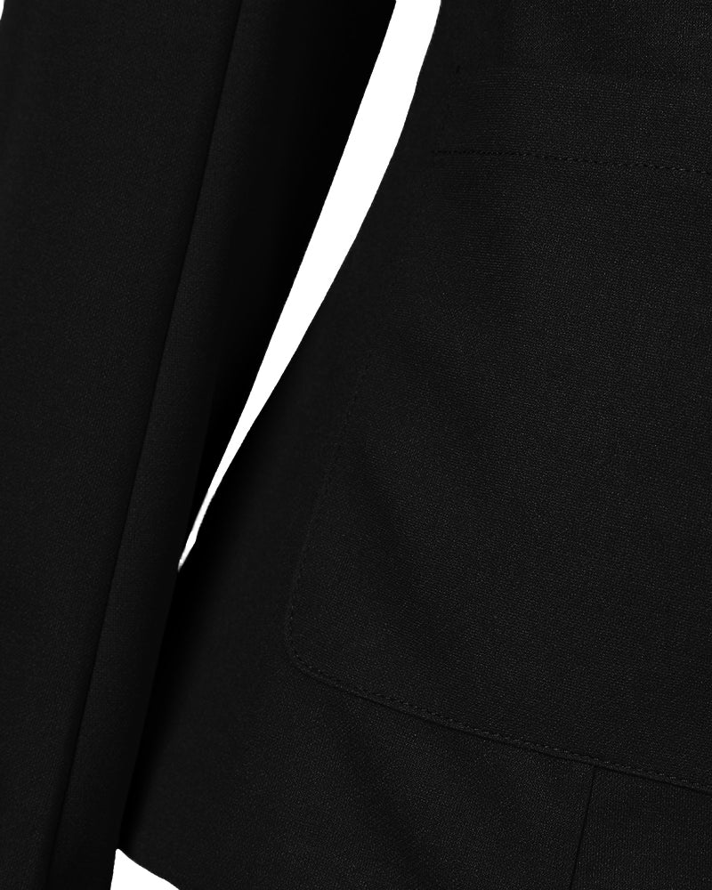 2 Pieces Outfit Shawl Collar Single Breasted Pockets Design Blazer Coat and Drawstring Elastic Waist Slim Fit Pants Set