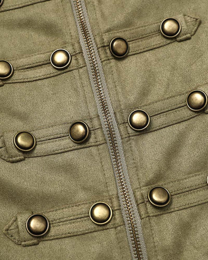 Womens Vintage Cropped Faux Suede Jacket Zip Up Shackets Coat