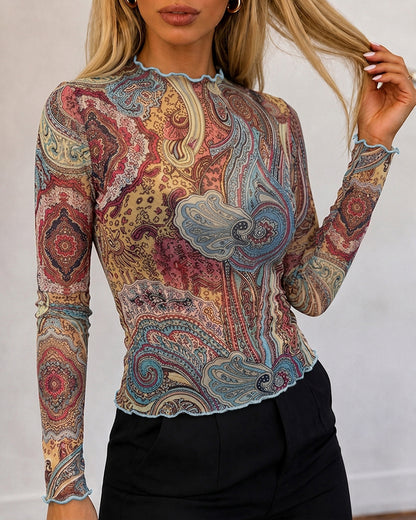 CHICMELIVE Womens Sheer Mesh Tops Going Out See Through Shirt