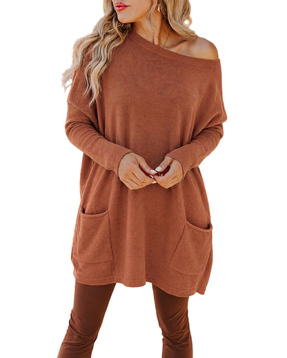 CHICMELIVE Oversized Sweaters for Women Casual Knit Pullover Tops Fall Outfits