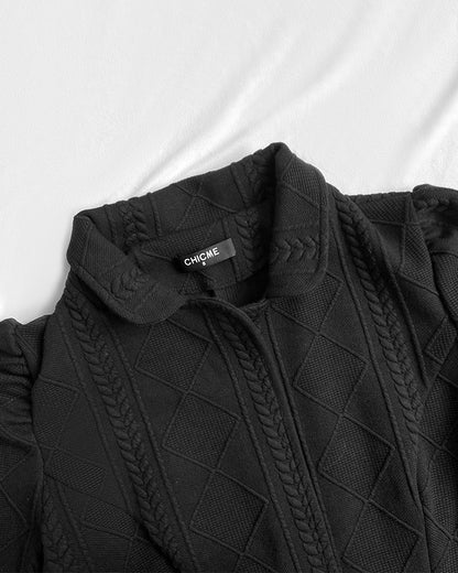 CHICMELIVE Women's Argyle Knit Blazer Jacket