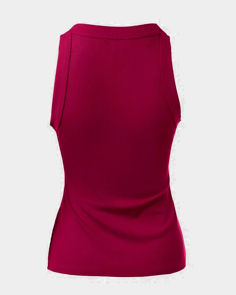CHICMELIVE Women's High Neck Ribbed Tank Top Cami