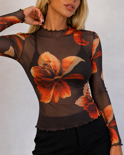 CHICMELIVE Womens Sheer Mesh Tops Going Out See Through Shirt