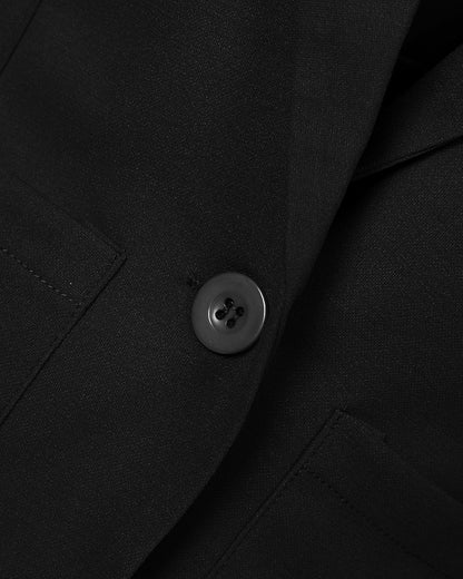 2 Pieces Outfit Shawl Collar Single Breasted Pockets Design Blazer Coat and Drawstring Elastic Waist Slim Fit Pants Set
