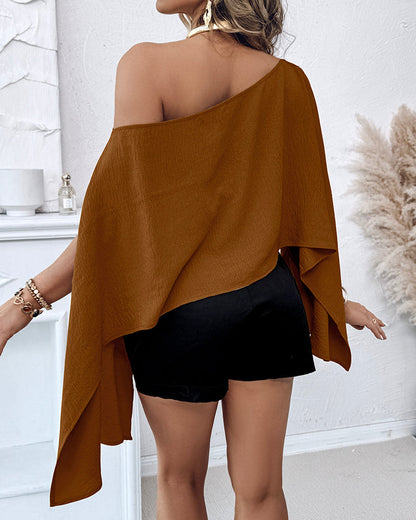Women's Off Shoulder Convertible Crop Top Casual Multi Wear Slit Blouse with Bandeau