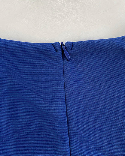 Round Neck Sleeveless Waist Ruched Slit Dress
