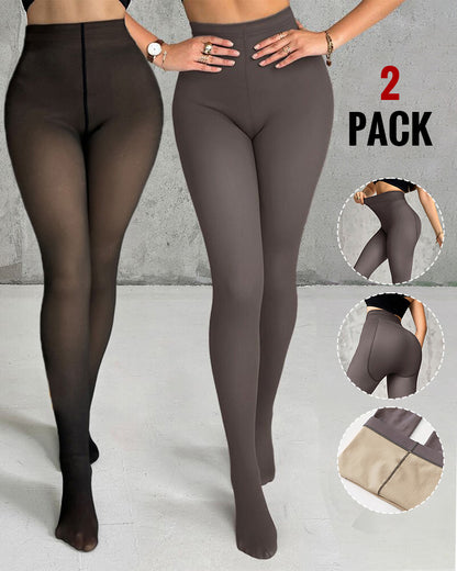 ChicMe ShapeLift 2 Piece No Fleece Lined Magic Tummy Control Leggings High Waisted Tight Pants 3 Shades (Size Regular/Large)
