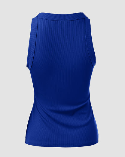 O-Neck Sleeveless Basic Slim Fit Skinny Tank Casual Top(Without Pads)
