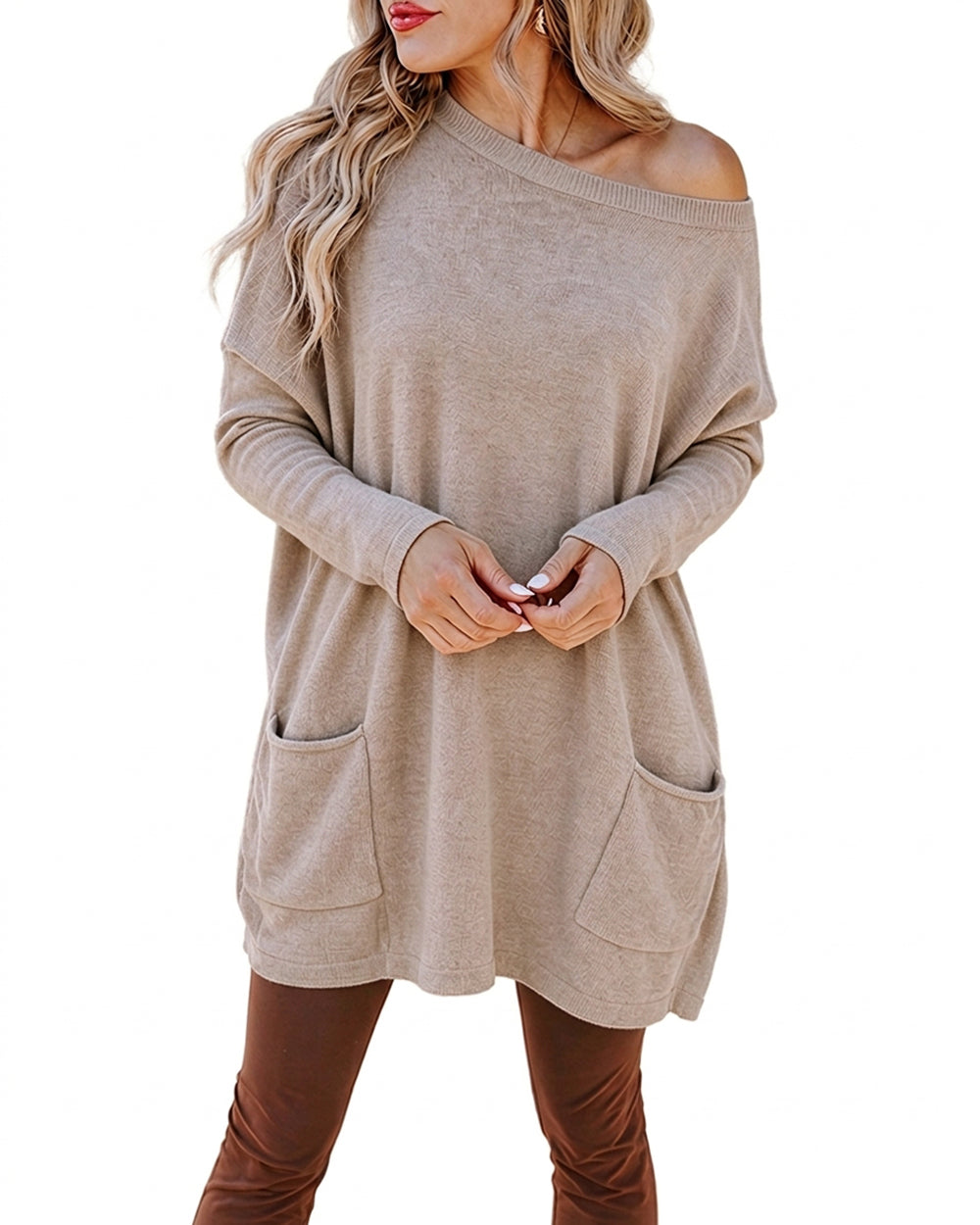 CHICMELIVE Oversized Sweaters for Women Casual Knit Pullover Tops Fall Outfits