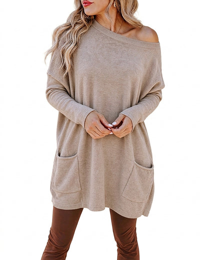 CHICMELIVE Oversized Sweaters for Women Casual Knit Pullover Tops Fall Outfits