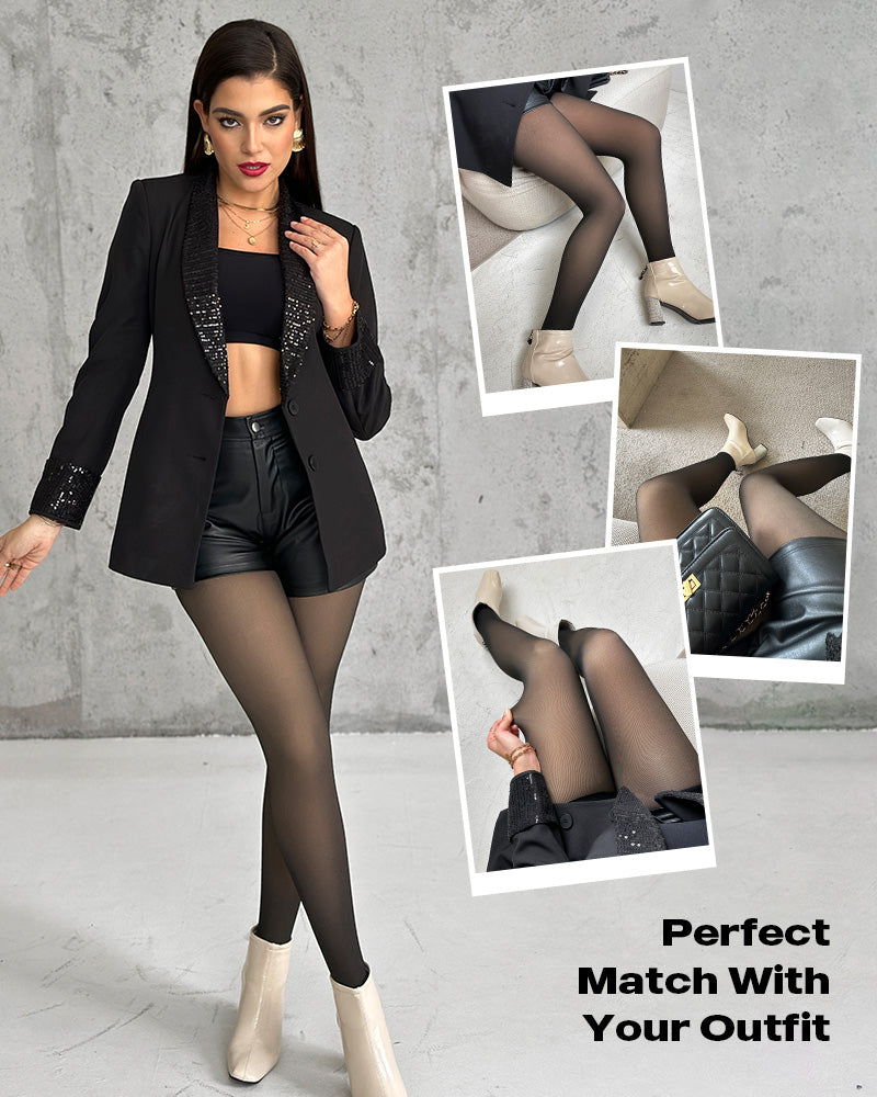 ChicMe ShapeLift 2-Piece Magic Fleece Lined Leggings Tight Thin Fleece Thermal Pantyhose Warm Leggings£¨Size Regular/Large/Extra Large£©