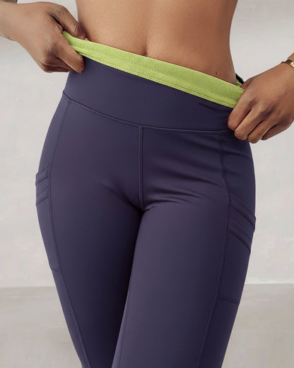 Winter Warm High Waisted Workout Athletic Leggings Tummy Control Butt Lifting Ultra Soft Thermal Lined Yoga Pants Women's Sportswear with Stacked Slit Pockets On Side