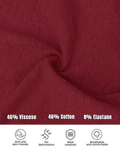 ChicMe Built-in Bra Notch Neck Long Sleeve Shirts Rib-Knit Ruched Waist Top
