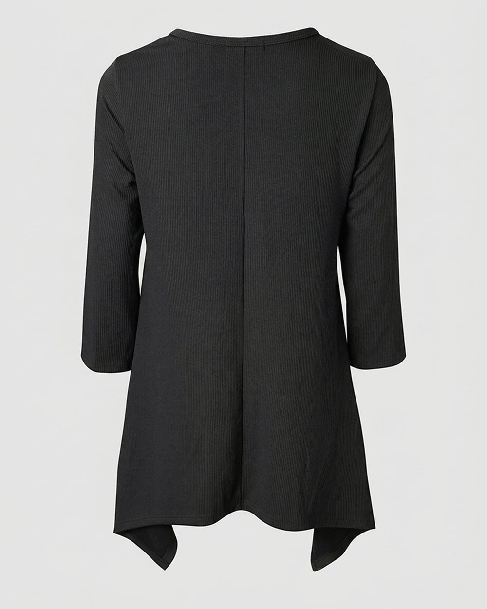 CHICMELIVE Womens 3/4 Sleeve Ribbed Tunic Asymmetrical Hem Loose Top