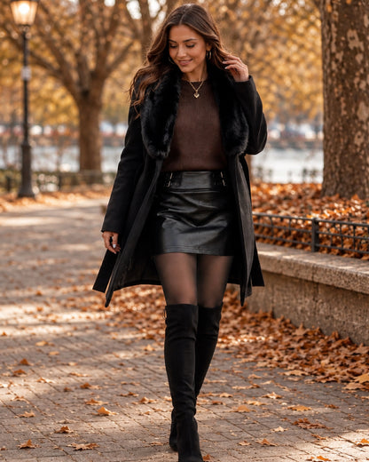 Women's Fleece Lined Tights Fake Translucent Warm Pantyhose High Waist Elastic Thermal Winter Stockings