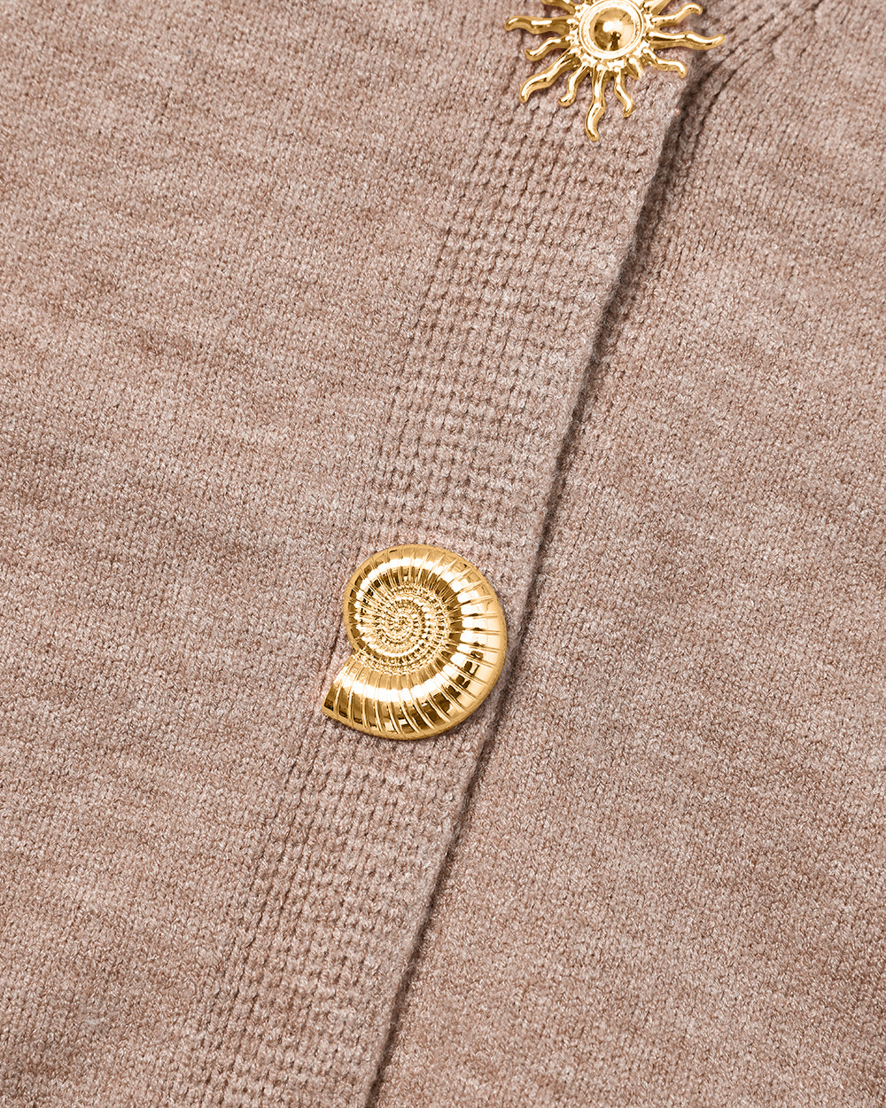 CHICMELIVE Women's V Neck Knit Cardigan Gold Button Sweater Top with Pockets