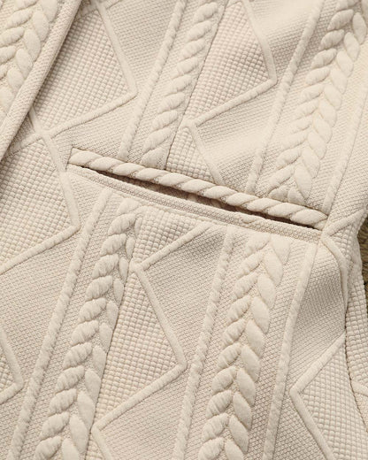 CHICMELIVE Women's Argyle Knit Blazer Jacket