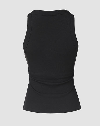 ChicMe Built-in Bra 2 Piece Athletic Tank Tops for Women Ribbed Tank Top