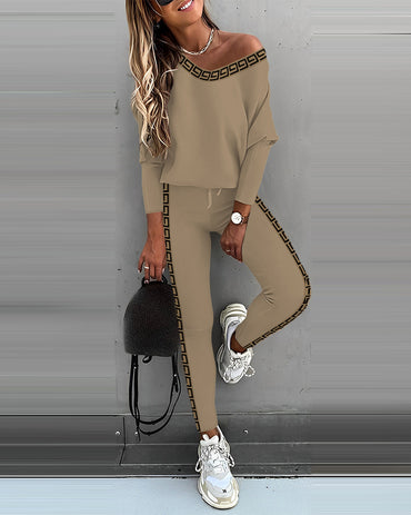 Geo Tape Patch Gigot Sleeve Top & Pants Set