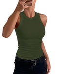 CHICMELIVE Women's High Neck Ribbed Tank Top Cami
