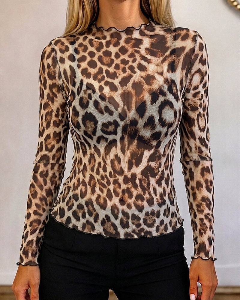 CHICMELIVE Womens Sheer Mesh Tops Going Out See Through Shirt