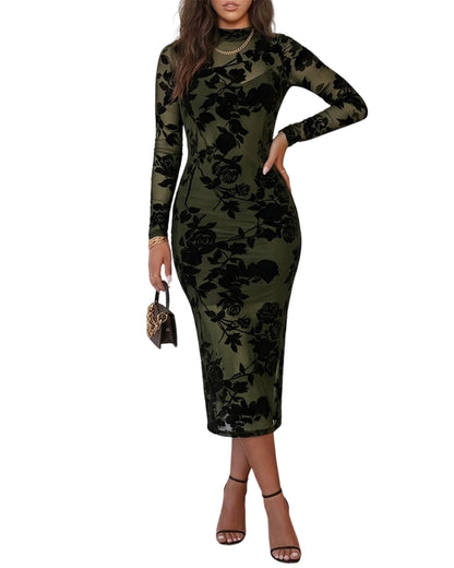 CHICMELIVE Women's Floral Lace Midi Dress for Party Wedding Cocktail