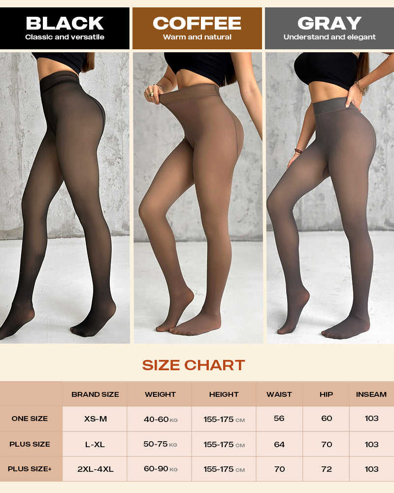 ChicMe ShapeLift 2-Piece Magic Fleece Lined Leggings Tight Thin Fleece Thermal Pantyhose Warm Leggings£¨Size Regular/Large/Extra Large£©
