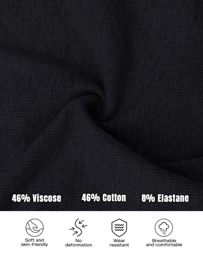 ChicMe Built-in Bra Notch Neck Long Sleeve Shirts Rib-Knit Ruched Waist Top