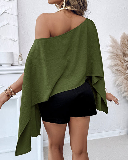 Women's Off Shoulder Convertible Crop Top Casual Multi Wear Slit Blouse with Bandeau