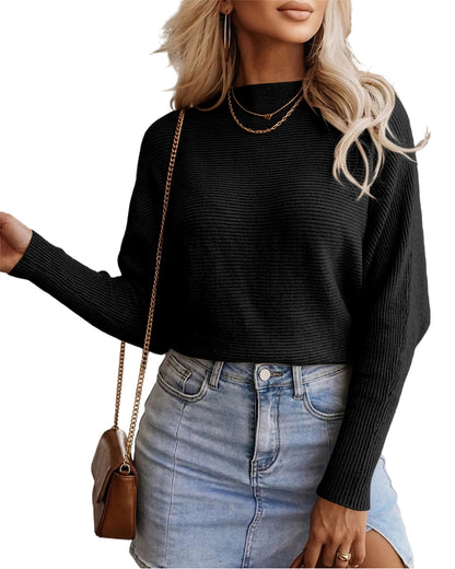 CHICMELIVE Womens Fall Boatneck Long Batwing Sleeve Sweaters