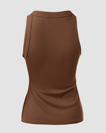 CHICMELIVE Women's High Neck Ribbed Tank Top Cami