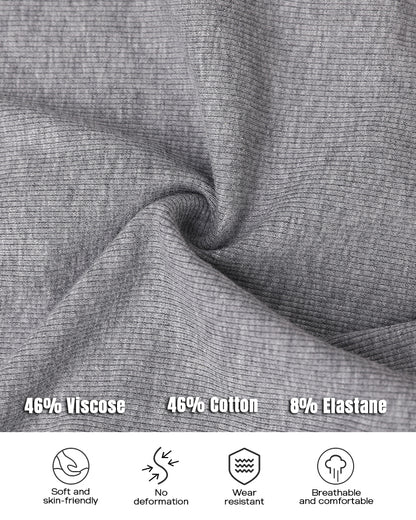 ChicMe Built-in Bra Notch Neck Long Sleeve Shirts Rib-Knit Ruched Waist Top