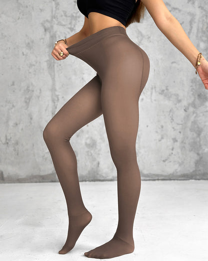 ChicMe ShapeLift 2-Piece Magic Thick Fleece Lined Leggings High Waist Thermal Pantyhose Warm Leggings 3 Shades（Size Regular/Large/Extra Large）