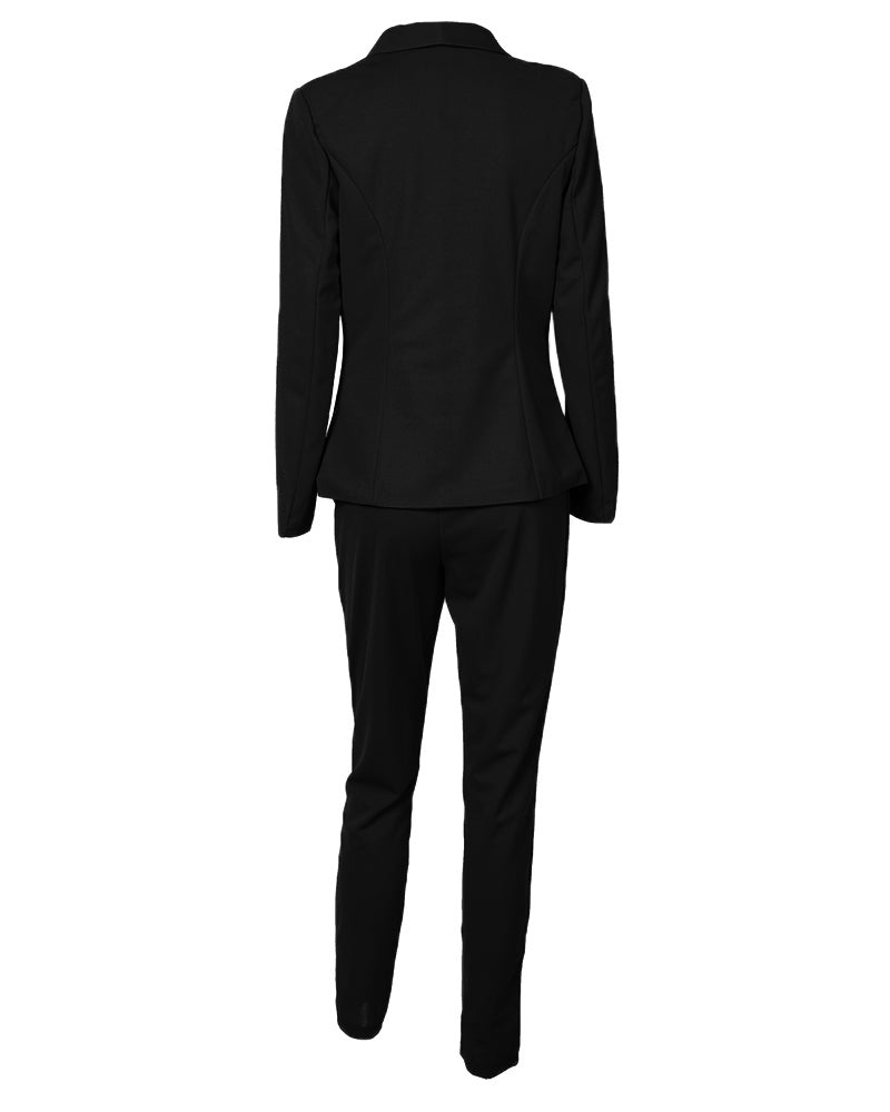 2 Pieces Outfit Shawl Collar Single Breasted Pockets Design Blazer Coat and Drawstring Elastic Waist Slim Fit Pants Set