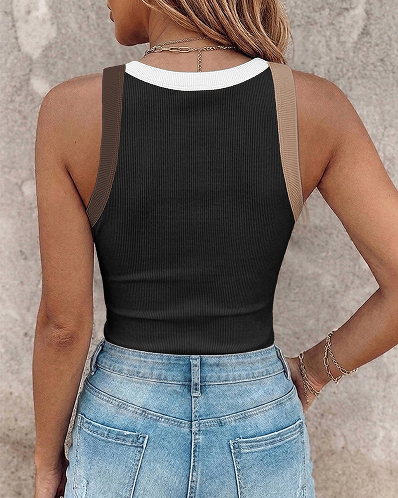 CHICMELIVE Womens Sleeveless Ribbed Built in Bra Tank Top-Lighted Blue-X-Large