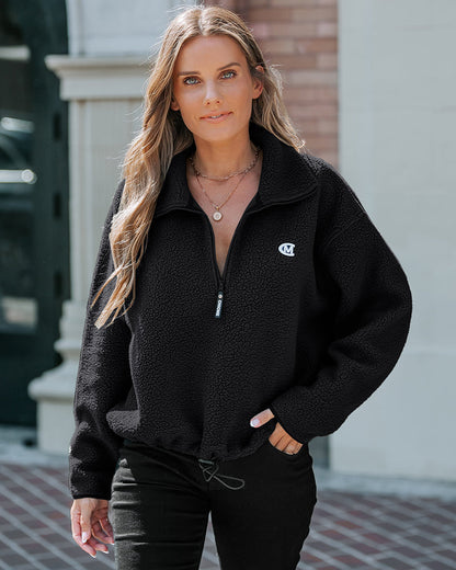 Stand Collar Zipper Design Casual Sweatshirt