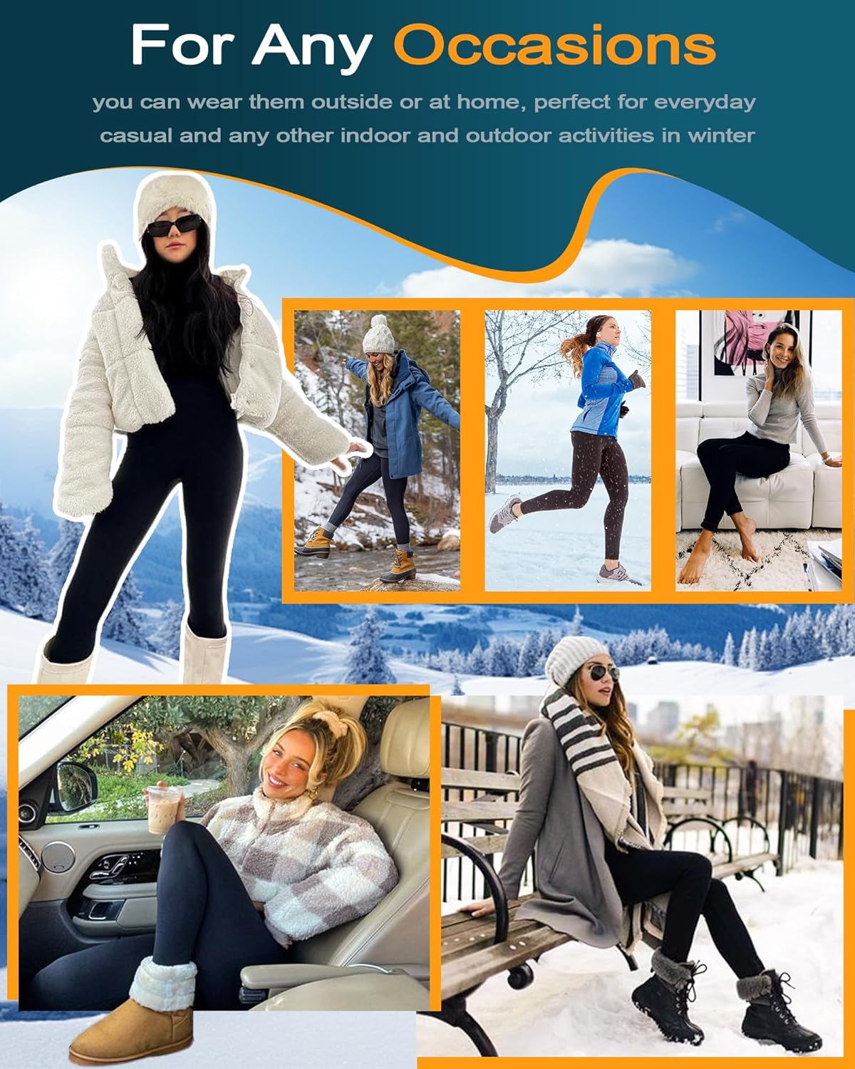 ChicMe ShapeLift Fleece Lined Active Pants Thick Soft Tummy Control Termal Warm Winter Shaping Pants